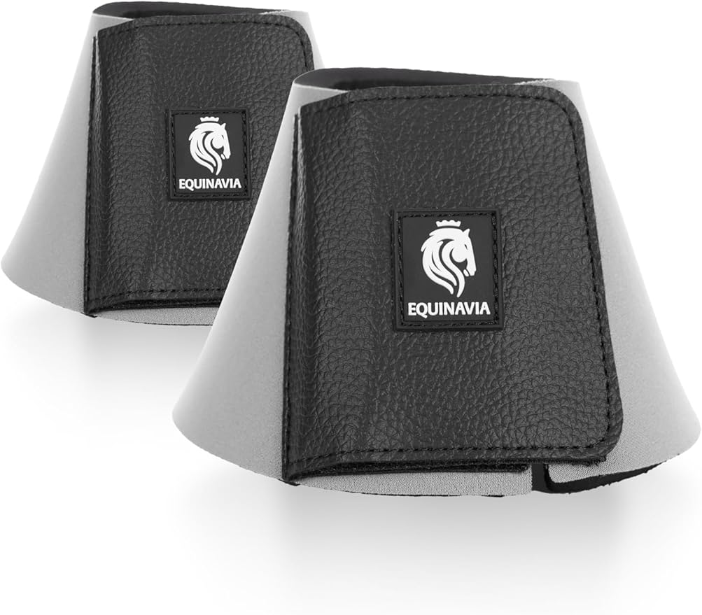 Equinavia Toki Bell Boots for Horses | Neoprene Overreach Boots - Steel Grey - M