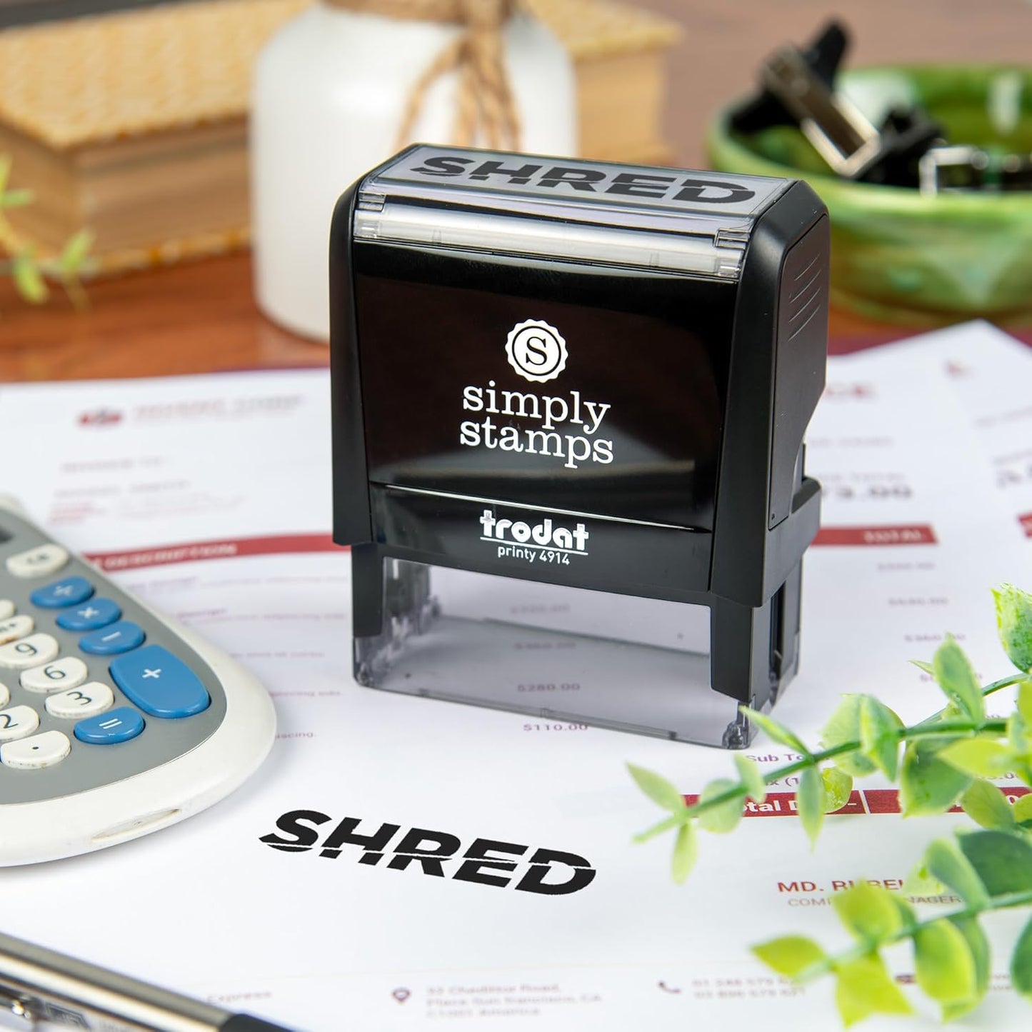 Shred Office Stamp | 4 Different Sizes | 20 Designs | Multiple Color Options | Perfect for Quick Validation of Office Documents (Shred, Xtra Large)