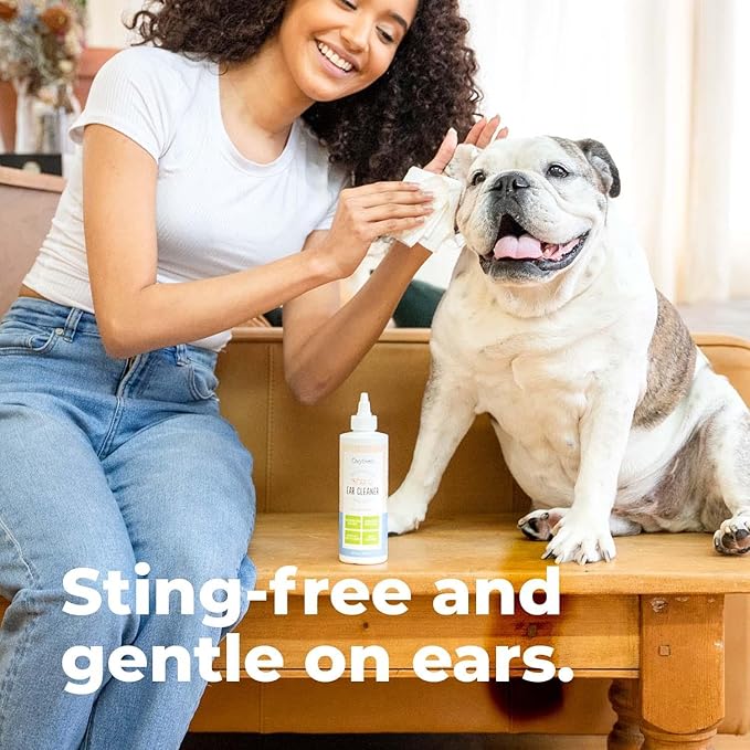 Oxyfresh Advanced Pet Ear Cleaner - Best Dog Ear Cleaner Solution - Helps with Yeast, Wax, Dirt & Itchy Ear Canal - Cleaning, Soothing, & Sting-Free Dog Ear Wash & Cat Ear Rinse 8oz