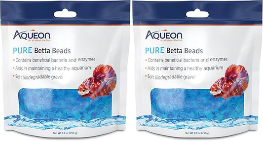 Aqueon Pure Betta Beads, Blue (Pack of 2)