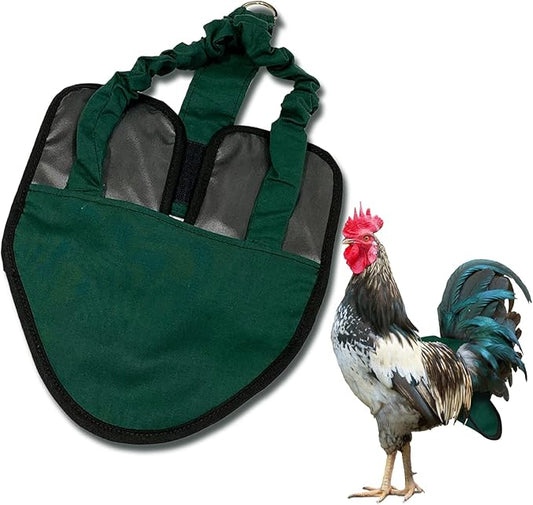 Hen Holster Bird Diaper, Wrap Around - for Hens, Roosters, Ducks, Leak-Proof Design, Comfortable Fleece Strap Bird Harness with Sewn-in Liner, Secure Hook and Loop Closure - XL, Green