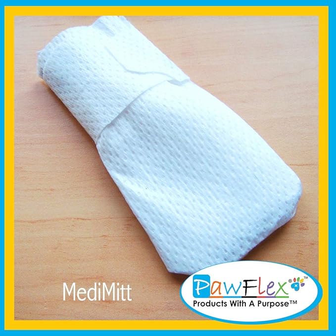 Medimitt Paw Bandages for Dogs, Cats and Pets – Stretchy Medical Booties, First Aid for Paws – Non Slip, Non Adhesive, Breathable, Disposable, Washable, Adjustable Strap, Value Pack (XS 20-Pack)