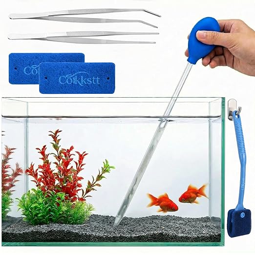 6 Pcs Aquarium Gravel Cleaner Set, Fish Tank Accessories, Fish Tank Cleaning Kit,and Aquarium Tools, Gravel Vacuum Cleaner for Aquarium Siphon Pipes