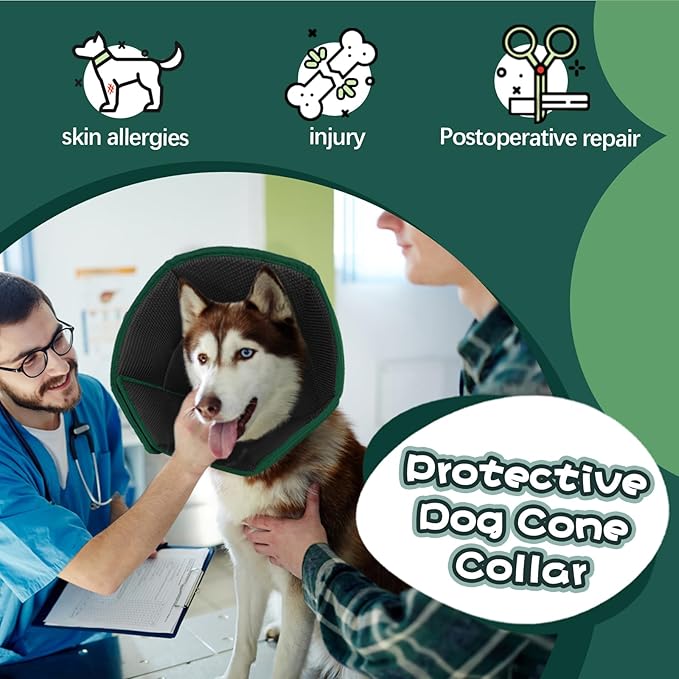 Dog Cone Collar Soft Cone for Medium Dogs After Surgery Adjustable Elizabethan Collar for Dogs to Stop Licking Wounds, Biting Stitches Professional Pet Recovery Cones E-Collar for Dog