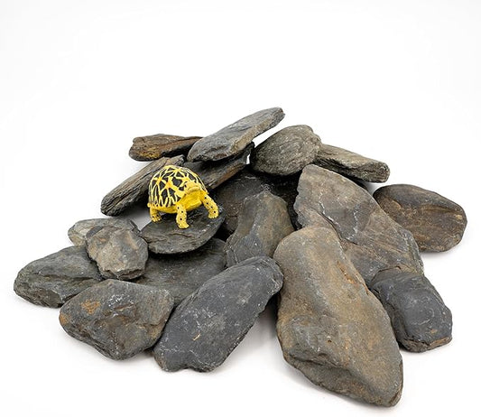 Aquarium Stone Stream Turtle Platform Natural Slate 3-9 inches Turtle Tank Rocks for Aquarium Decoration and Amphibian habitat-20lb