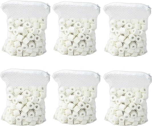 AQUANEAT Bio Ceramic Rings 6 lbs Aquarium Sump Filter Media Fish Tank Koi Pond Canister Filter Media in 6 Free Mesh Bags