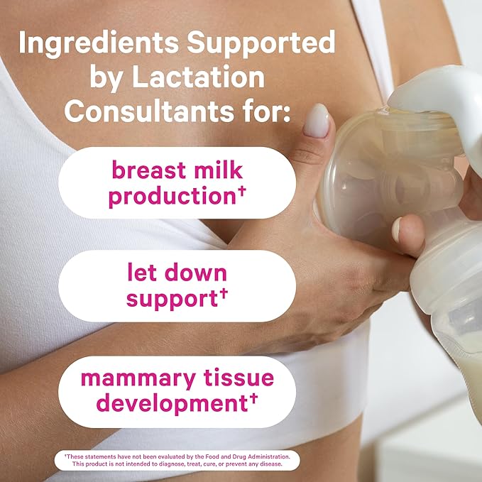 Pink Stork Pumping Moms Lactation Support for Breast Milk Supply with Goat's Rue and Moringa - 180 Capsules