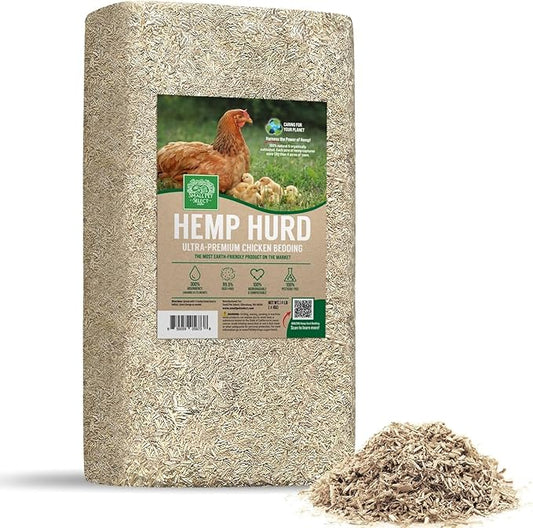 Small Pet Select Hemp HURD Ultra-Premium Chicken Bedding, Biodegradable Chicken Coop Animal Bedding, Eco Friendly Odor Control, 18 lb