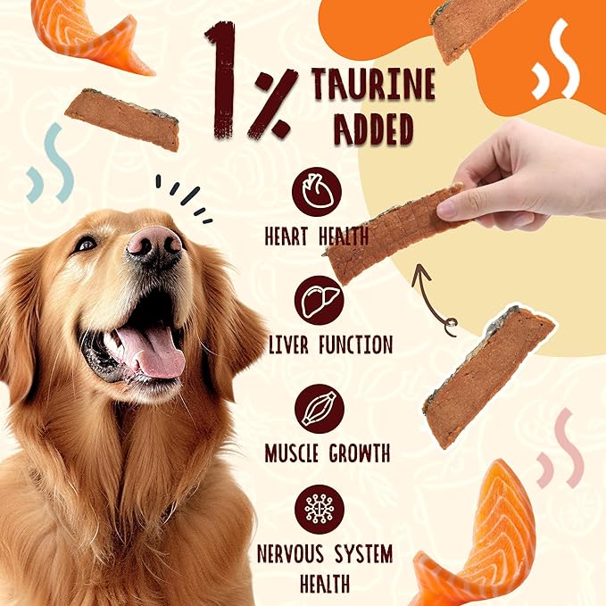 PAWUP Salmon Fillet Dog Treats, Salmon Jerky with Fish Skin, Healthy High Protein Snacks, Natural Omega 3-6, Low in Fat with Taurine,12.5oz (Smoked Flavor)