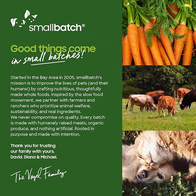 smallbatch Pets Freeze Dried Raw Dog Food, Lamb Recipe, 14 oz, Organic High Protein Dog Food, Grain Free, Made in The USA, Humanely Raised Meat, Single Protein, for Picky Eaters, Hydrate & Serve