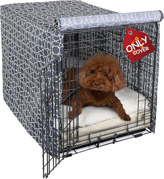 Explore Land Pattern Dog Crate Cover for 54 Inches Wire Cage, Heavy-Duty Polyester 1 2 3 Doors Standard Metal Pet Kennel Enclosure (Morocco)
