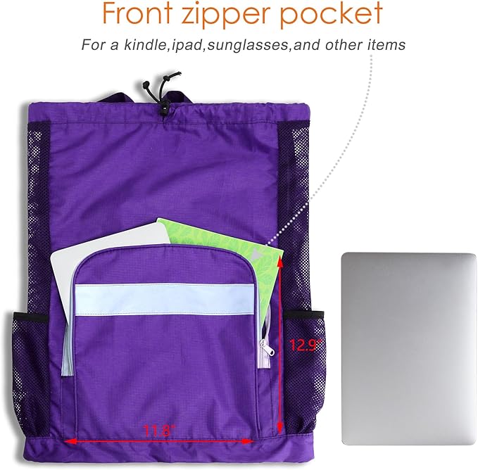 BeeGreen Drawstring Backpack for Men Women Athletic Gym Sports Workout Beach Swim …