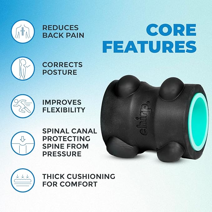Chirp Wheel XR Massage Roller for Neck & Headache Relief – Rejuvenate Body, Spinal Care & Tension Through Thumb Pressure Release | High-Density Foam for Physical Therapy, 500lbs Capacity, 4" Mint