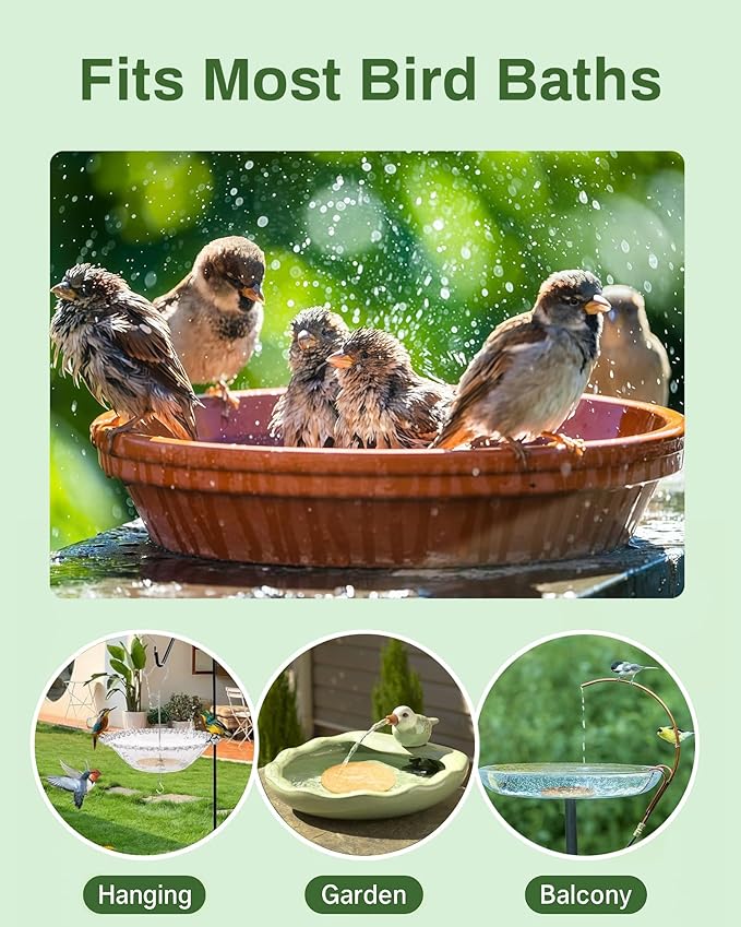 Bird Bath Purification Disk Pure Copper Outside Winter Solar Power Birdbath Hanging Bowl Pedestal Humming Feeder Fountain Cleaner Outside Dispenser Heater Garden Small Large Accessories 4pcs