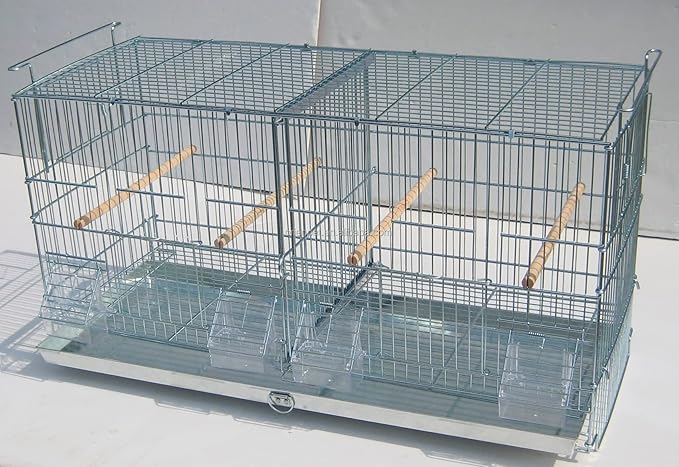 Lot-4 NO Rust Stainless Galvanized Zinc Stackable Breeder Bird Flight Cage Side Breeding Nest Door with Removable Divider Detachable Rolling Stand