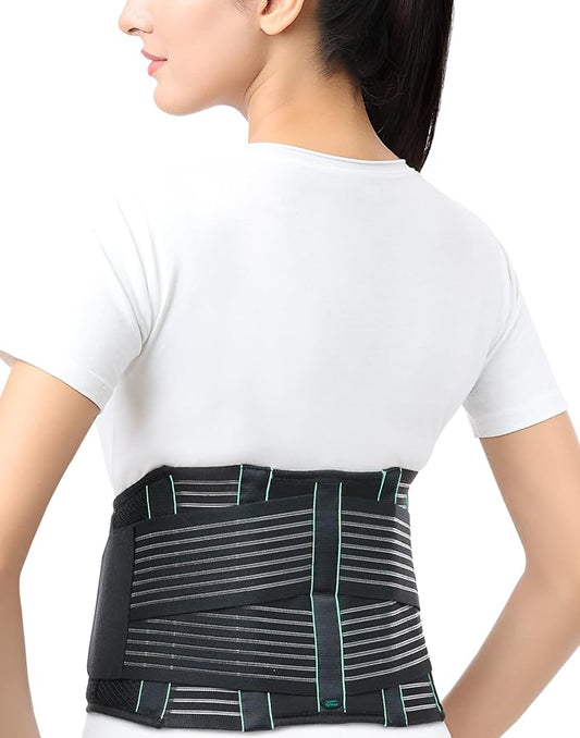 TYNOR Back Support Belt, Back Brace for Lower Back Pain,Breathable Lumbar Support Belt for Men & Women, Herniated Disc, Scoliosis & Lifting, Adjustable Straps with Lumbar Pad (Small, Premium Black)