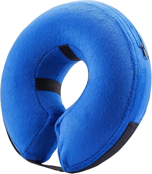 BENCMATE Inflatable Dog Cone Collar Alternative, Soft Dog Cone for Small Medium Large Dogs and Cats, Neck Recovery ECollar Donut Collar After Surgery (Large, Blue)