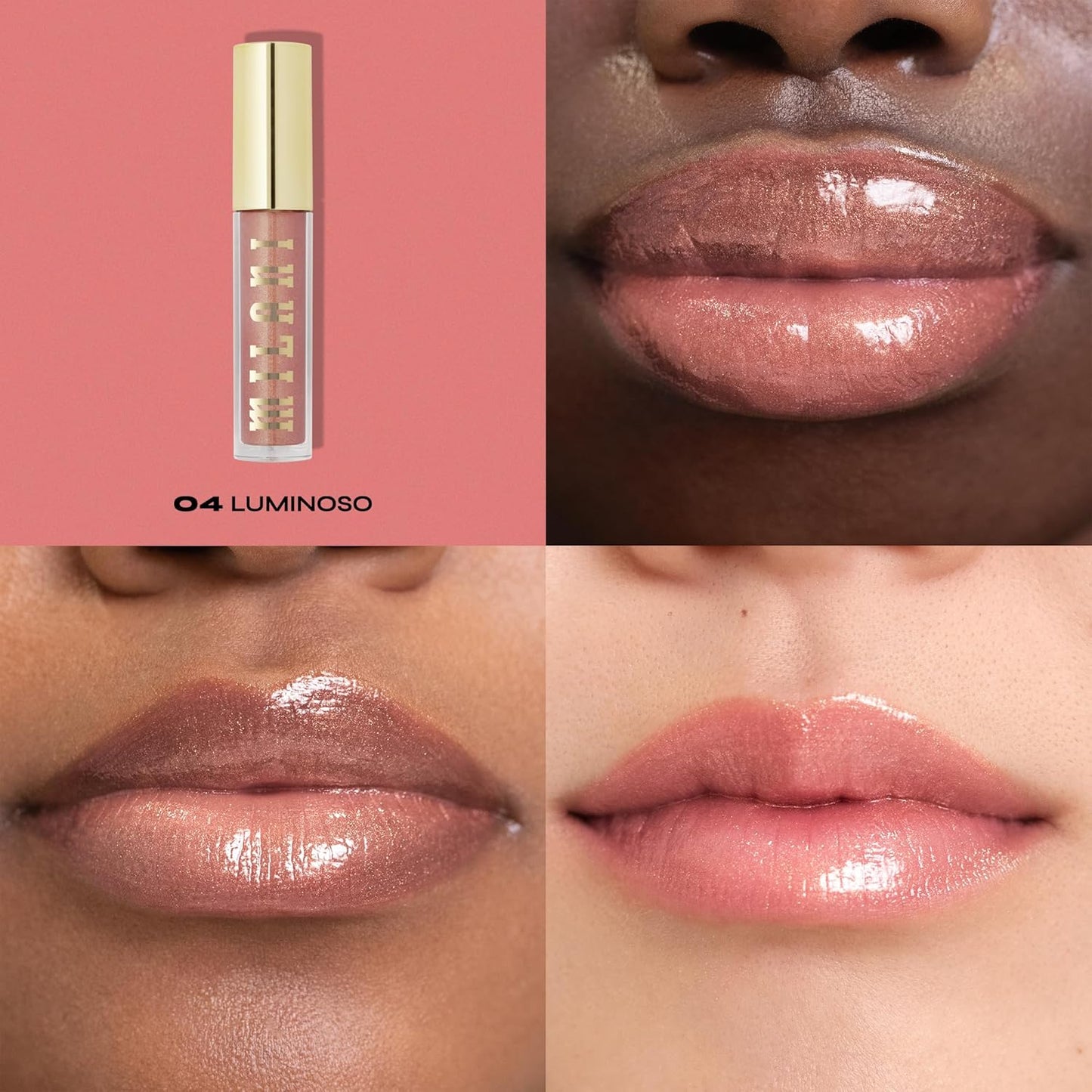 Milani Lip Gloss, Keep It Full Nourishing Lip Plumper with Hyaluronic Acid & Peptides for Soft, Fuller-Looking Lips (0.13 Fl. Oz.) Luminoso