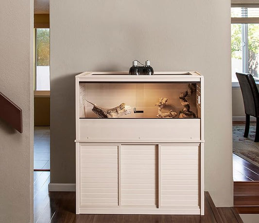 New Age Pet ECOFLEX Large Reptile Enclosure with Matching Cabinet Stand Set in Maple