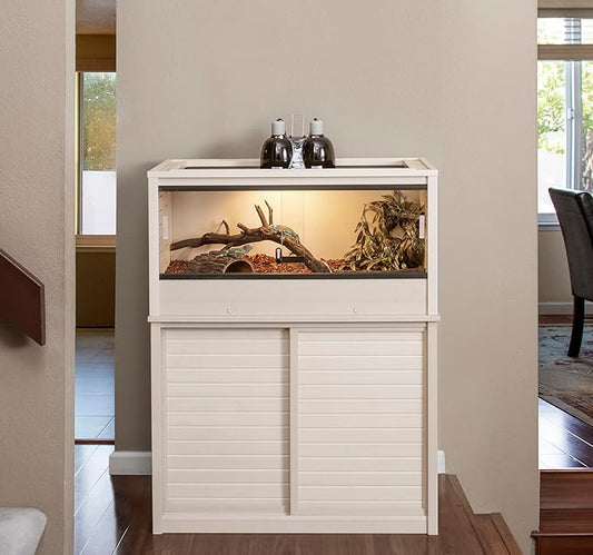 New Age Pet ECOFLEX Medium Reptile Enclosure with Matching Cabinet Stand Set in Maple