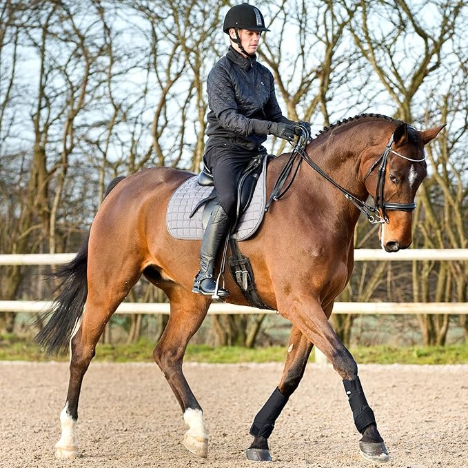 HORZE Brushing Splint Boots for Horses (Pair) - Durable Neoprene, Secure Closure, Lightweight - Black - S