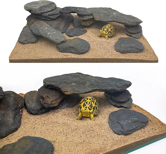 Aquarium Stone Stream Turtle Platform Natural Slate 3-11 inches Fish Rock for Aquarium Decoration Turtle Tanks and Amphibian & Reptile Terrariums-40lb