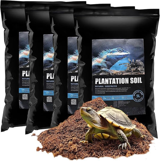 VCEPJH Loose Coconut Fiber Substrate 4 Pack Natural Coco Coir Reptile Bedding Tortoise Substrate Soil Habitat Accessories for Tarantula Snake Bearded Dragon Spiders Hermit Crabs