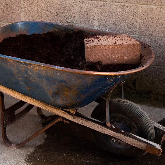 Mountain Valley Seed Company Minute Soil - Compressed Coco Coir Brick, Fiber Grow Medium, Potting Soil Indoor & Outdoor Plants, 1 Block = 15 Gal, Peat Free, OMRI Organic