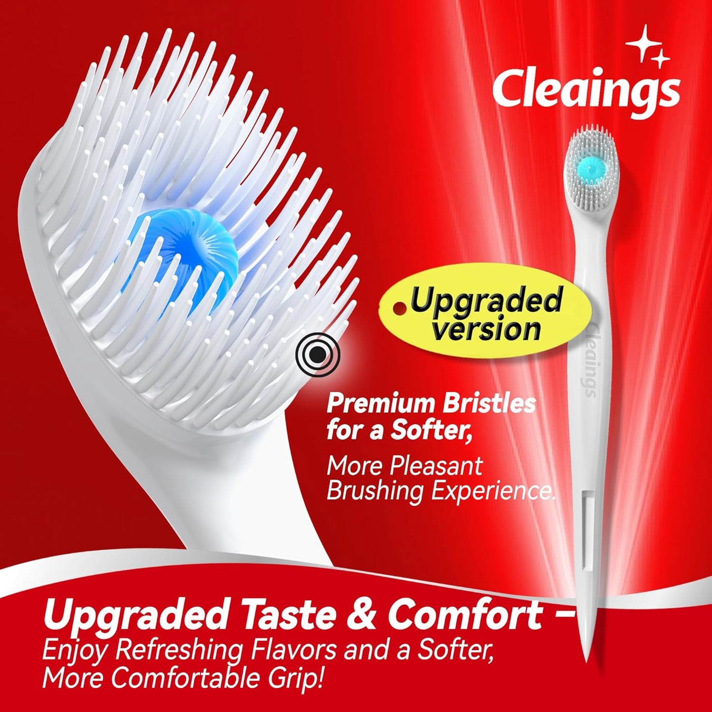 cleaings® Mini Disposable Toothbrush Set with Toothpaste – Travel Essentials, Portable Toothbrush for Women & Men, Camping, Road Trip, Vacation, 24 Count-Mint Flavor（Pack of 5）