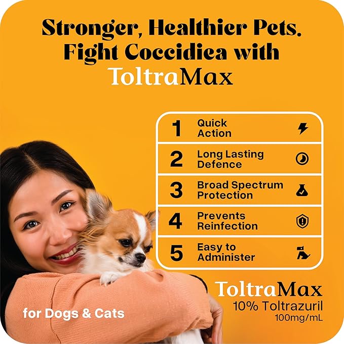 Toltrazuril 10.0% for Horses, Dogs, Cats, 120mL/4 Ounce, for Non-Food Chain Animals