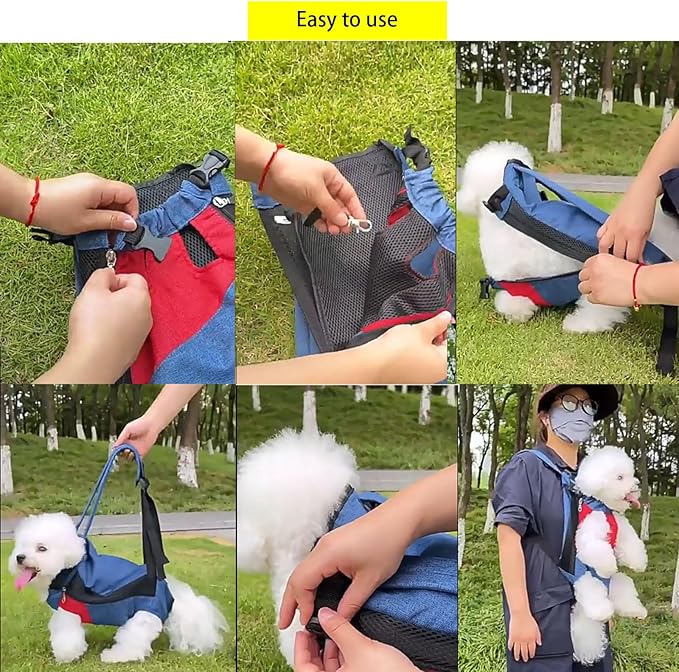 Lightweight Pet Backpack Carrier for Small Dogs & Cats - Easy-Fit Adjustable Straps, Basic Legs-Out Design, Durable for Daily Use (Fits Pets Under 15lb) (Yellow-White Color-Blocked, XX-Large)