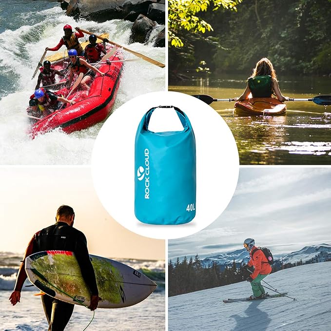 ROCK CLOUD Dry Bag Waterproof 5L Dry Sack for Kayaking Rafting Boating Beach Surfing Swimming Canoe Camping Hiking Fishing Ski, Yellow