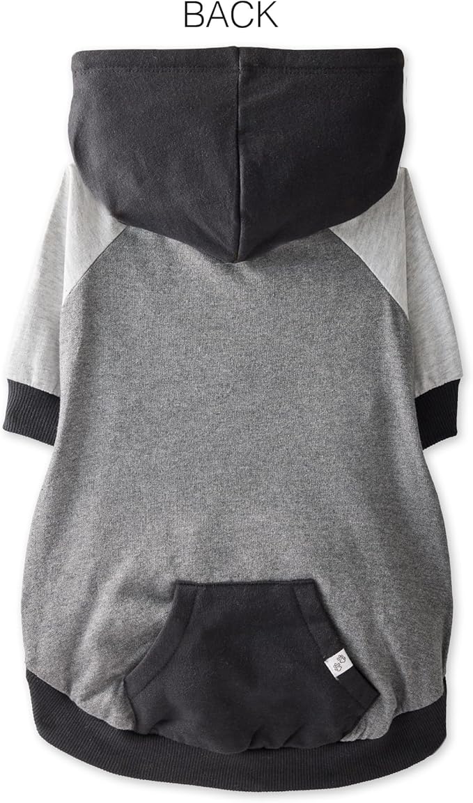 Rocky – The Orginal Lightweight Hooded TEE 100% Organic Cotton Dog Hoodie Pet Coat Sweater for Small, Medium, Large Dogs, Black Color Block, Medium