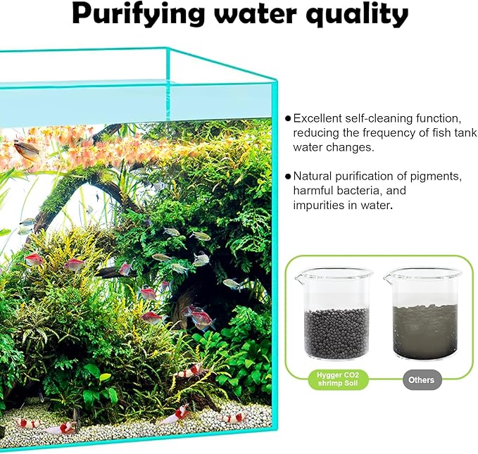 Shrimp Soil Water Grass Mud for Aquarium Fish Tank Aquascaping - Aquarium Substrate Soil for Shrimp Breeding and Plant Growth, No Washing Needed(6.6, Pounds)