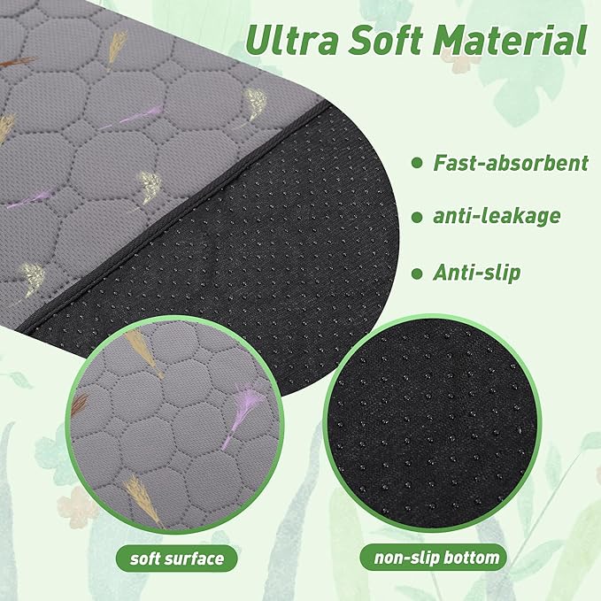 2Pcs Guinea Pig Cage Liners,Guinea Pig Fleece Cage Liners24''X48'' Super Absorbent Washable Pee Pads Reusable for Rabbit Hamster Chinchilla