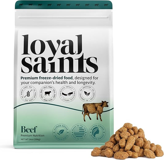 Freeze Dried Raw Dog Food - Premium Beef Flavor with High Protein and Grain Free Dog Food for Small or Large Breeds and Picky Eaters - Versatile as Meal Topper, Snack, and Treats, 5 Oz