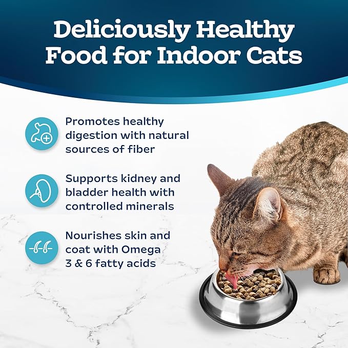 Blue Buffalo Tastefuls Natural Dry Food for Adult Indoor Cats, Salmon & Brown Rice Recipe, 3-lb. Bag
