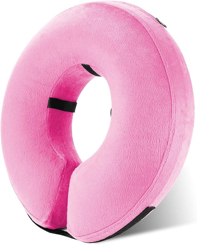 Katoggy Protective Inflatable Recovery Collar, Soft Blow-up Dog Cone Collar, Pet Donut Cone Collar, Comfy Elizabethan Collar After Surgery for Large Dog to Prevent from Biting & Scratching, Medium