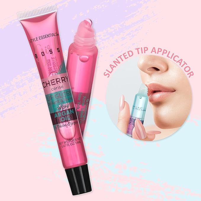 EXPRESSIONS 12pc Lip Gloss Lip Oil Collection – Lip Gloss Tubes with Essential Oils, Moisturizing, Hydrating Lip Glosses, Lip Glow Oil, Hydrating Lip Balm