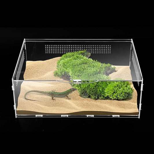 Micro Habitat Terrarium Enclosure, 6x11x16 inch Jumping Spider Enclosure with Locking Latch for Small Tree Dwelling Reptiles,Tarantula, Amphibians, Spiders,Invertebrates