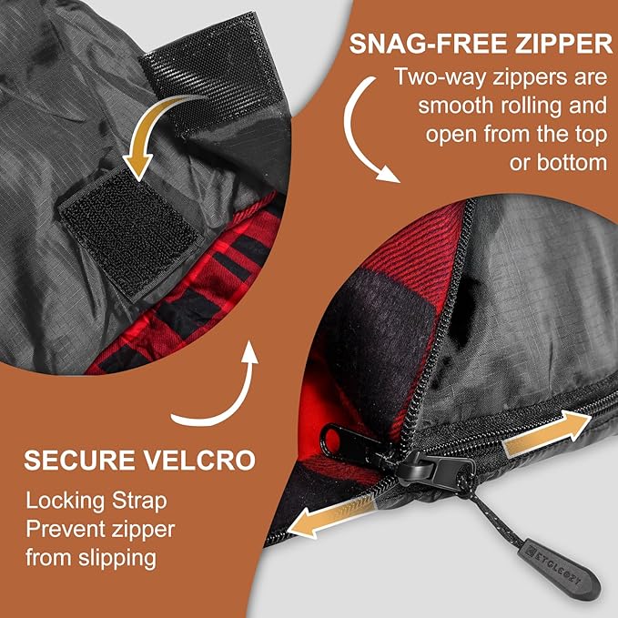 Double Sleeping Bag for Adults Kids Camping, XL Queen Size Sleeping Bags for 2 Person All Season Hiking Backpacking, Lightweight Waterproof with Compression Sack