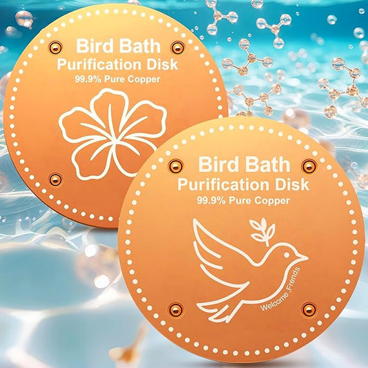 Bird Bath Purification Disk Pure Copper Outside Winter Solar Power Birdbath Humming Bee Water Fountain Window Feeder Stand Nectar Food Pole House Hanging Birdhouse Flower Bird Accessories
