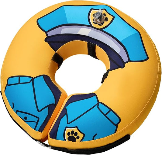 BENCMATE Inflatable Dog Cone Collar Alternative, Soft Dog Cone for Small Medium Large Dogs and Cats, Neck Recovery ECollar Donut Collar After Surgery (Medium, Police Officer)