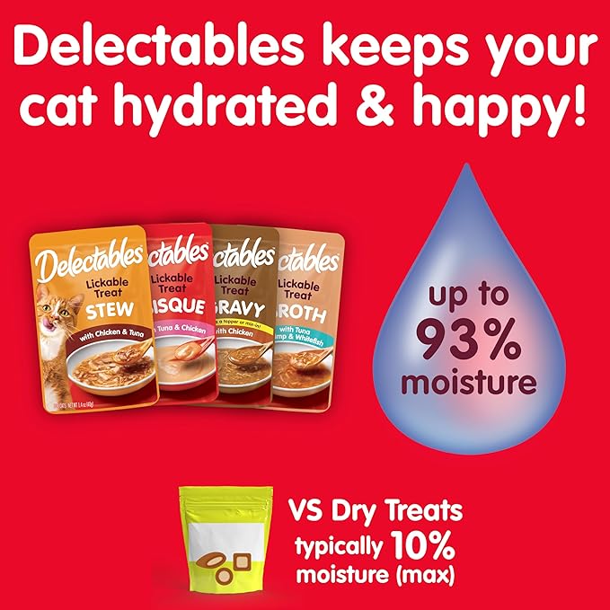 Delectables Bisque Lickable Wet Cat Treats - Tuna & Chicken, 1.4 oz (Pack of 12)
