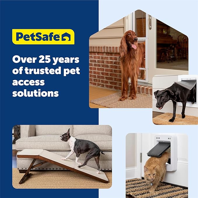 PetSafe Electronic Pet Door - Rust-Proof Programmable Smart Collar-Activated Dog or Cat Entry - Easy Installation & Space-Saving Design - Small - Fits Pets Up to 15 lb