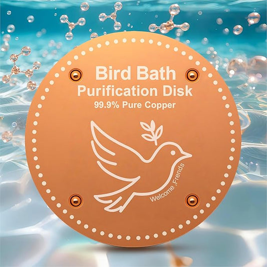Bird Bath Purification Disk Pure Copper Outside Winter Solar Power Birdbath Wild Hummingbird Pedestal Fountain Cleaner Outside Humming Feeder Cage Dispenser Heater Garden Deal Lover Women Gift