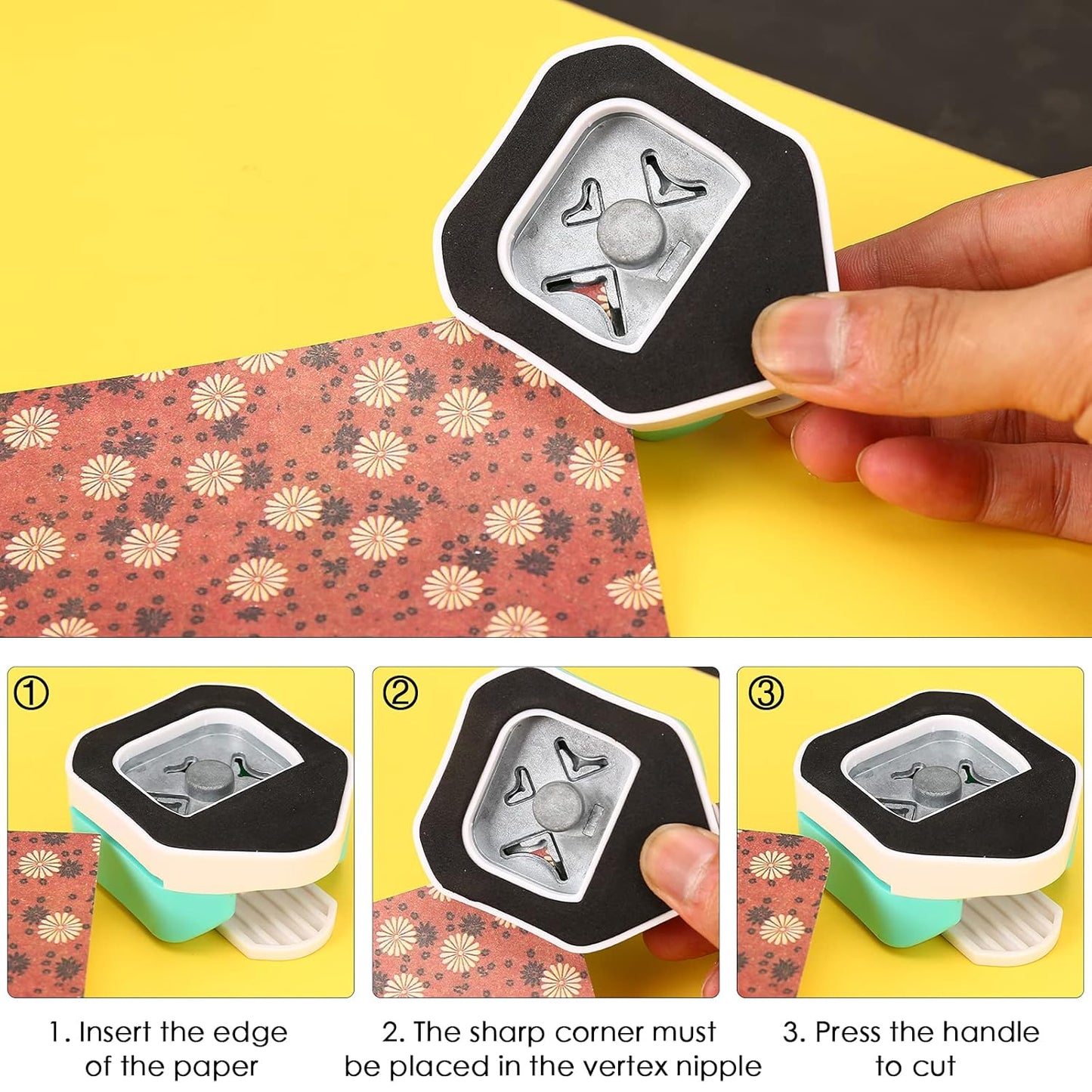 LOONENG 3 Way Round Corner Punch, 4mm, 7mm, 10mm 3 in 1 Corner Cutter for Paper Crafts, Laminator, Cardstock, DIY Projects, Photocards, Card Making and Scrapbooking