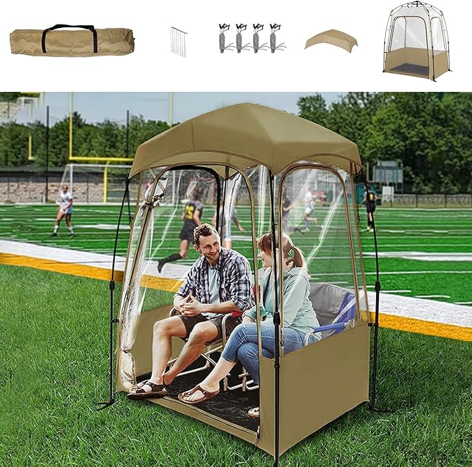 Pop Up Tent, Clear Outdoor Tents Sports Fishing, Rainproof and Windproof Beach Camping, Lightweight and Sturdy, Easy Set Up, UPF 50+ Portable Folding 39" x 64"