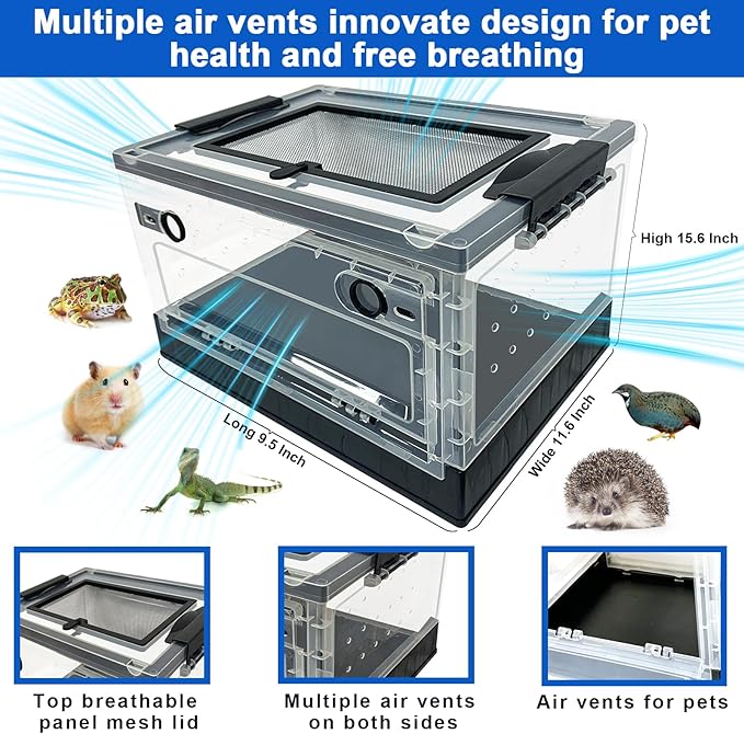 Hamster breeding House Reptile breeding Cages with Wheels (Small Size)