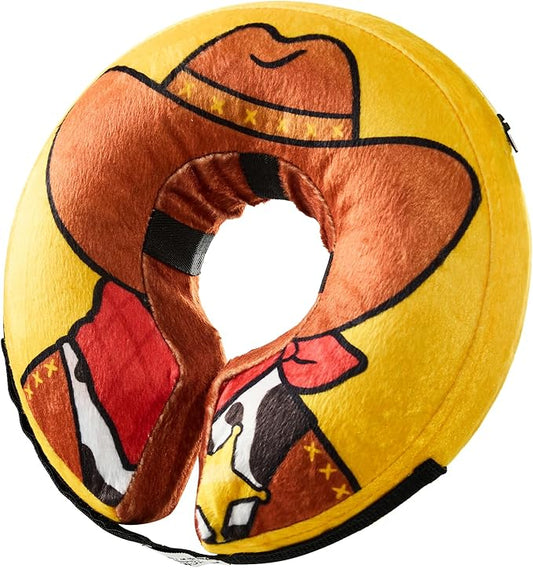 BENCMATE Inflatable Dog Cone Collar Alternative, Soft Dog Cone for Small Medium Large Dogs and Cats, Neck Recovery ECollar Donut Collar After Surgery (Medium, Cowboy)